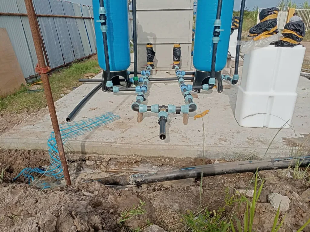 Water equipment installed on a technical site